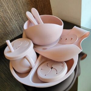 🍼🧸 Silicone Feeding Set 7 PCS | طقم الطعام السيليكون للأطفال
