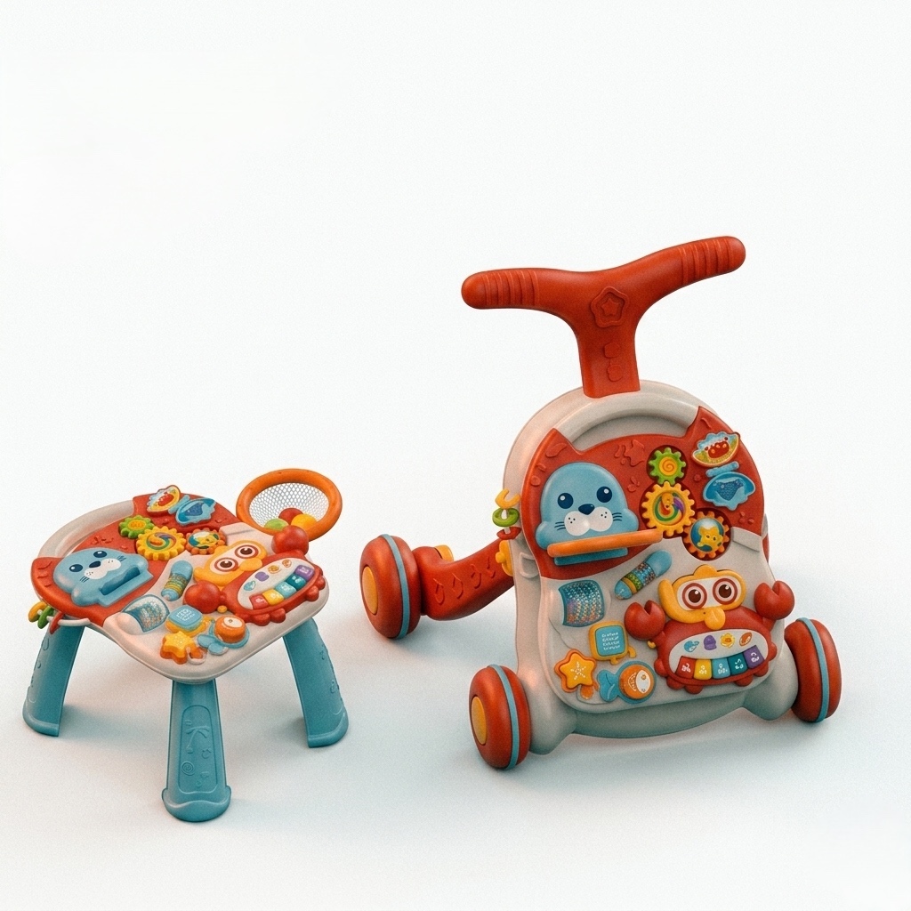 👶✨ Baby Walker & Activity Table 2×1 | مشاية وترابيزة ألعاب للبيبي