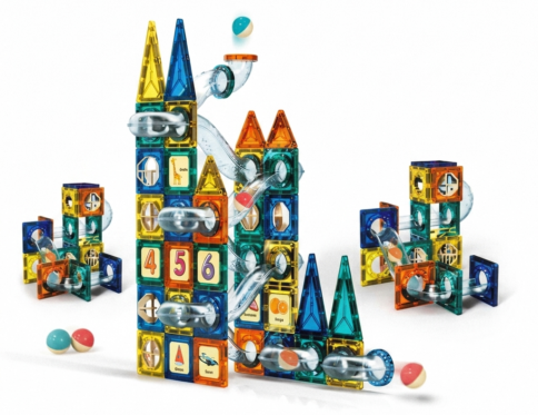 🧲🌈 Magnetic Building Track 73 PCS | تركيبات مغناطيس 73 قطعة