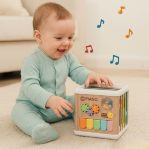 🌈✨ Light-Up Montessori Cube 4×1 | مكعب منتسوري المضيء للأطفال